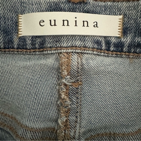 ✨3/$20✨ Eunina Light Wash Blue Alexis High Rise Mini Jean Skirt. Button Fly. XS - Picture 3 of 11